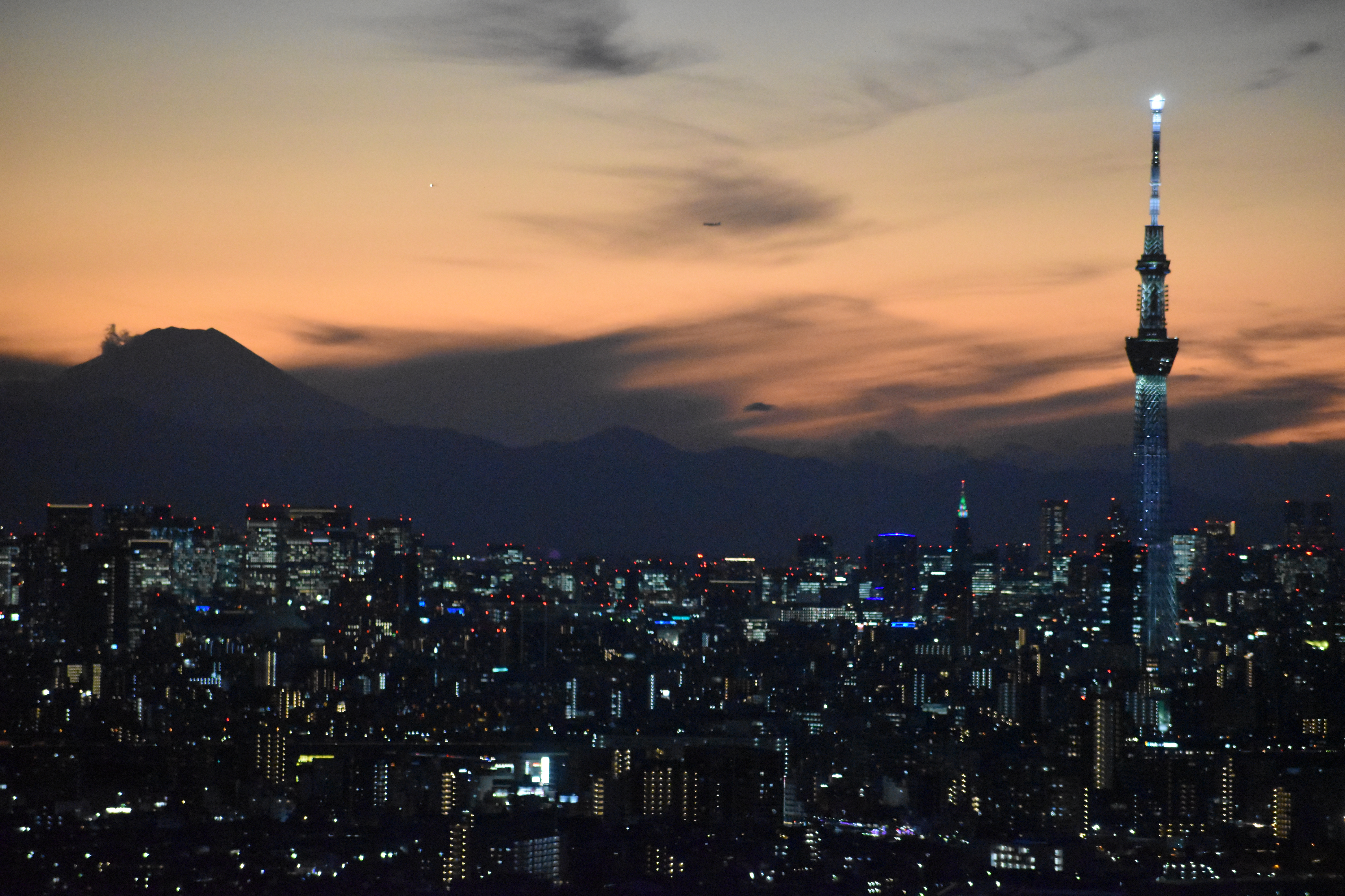 Tokyo sunset skyline